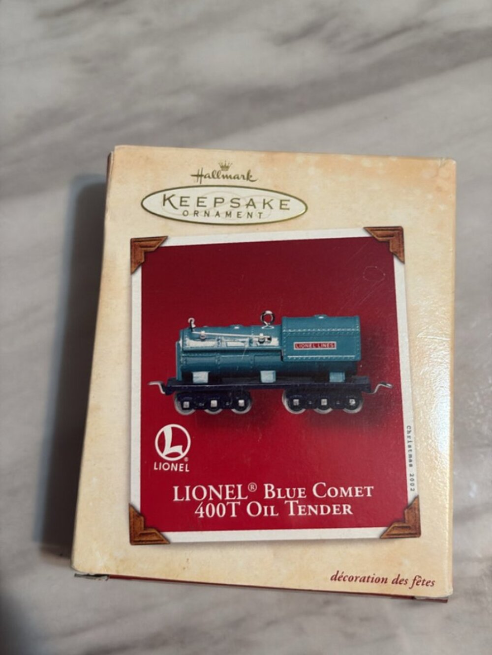Hallmark Keepsake Ornament – Lionel Blue Comet 400T Oil Tender – 2002 – Die-Cast